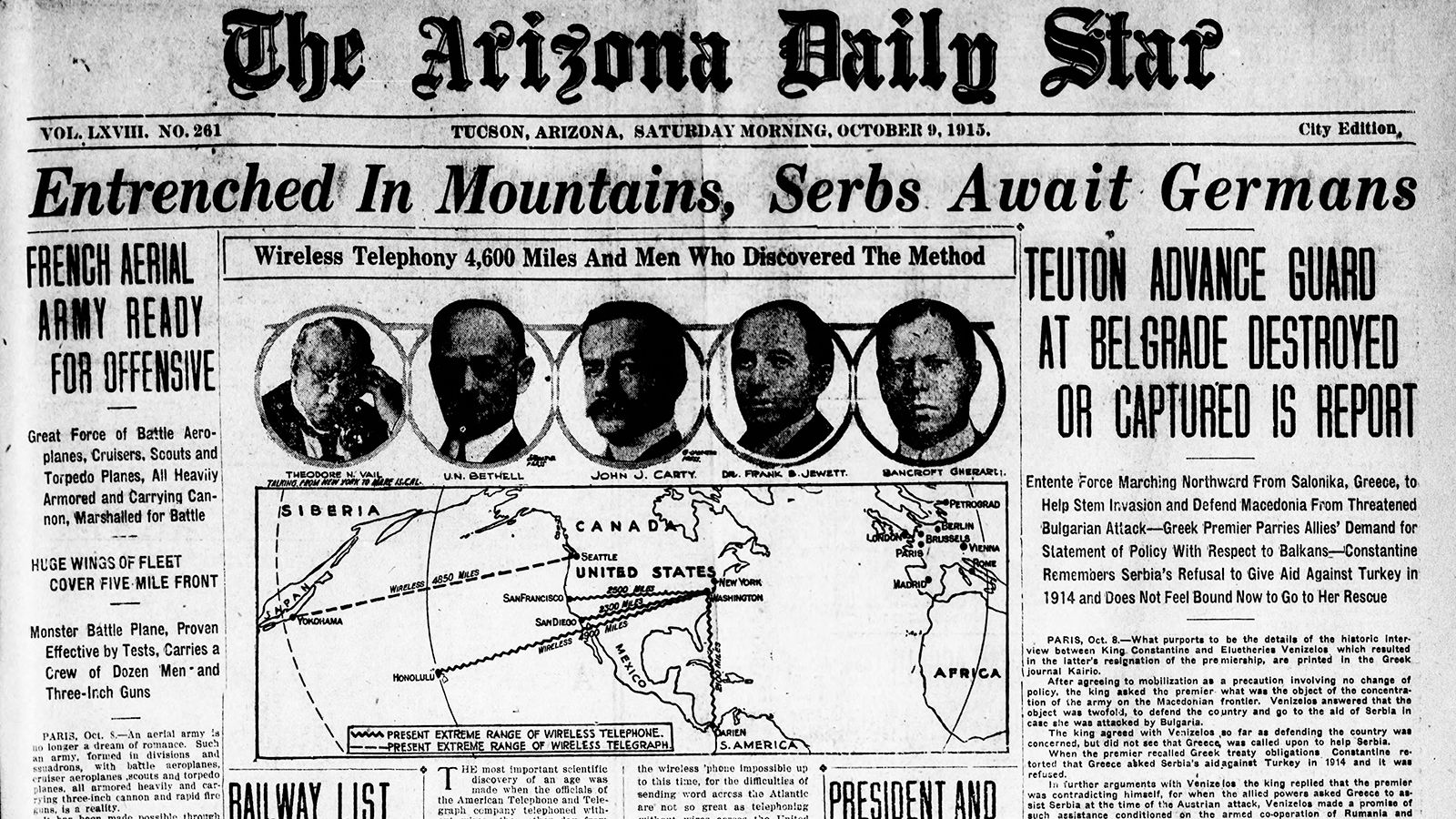 Oct. 9 ӰAV front pages: Serbs await Germans